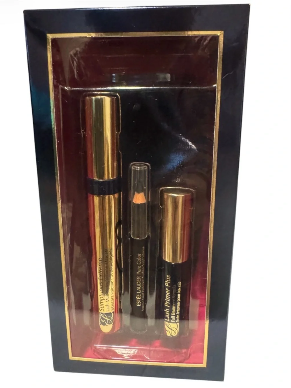 Estee Lauder Black & Gold Eye Makeup Set - Black with FREE Eye Remover 🌱
